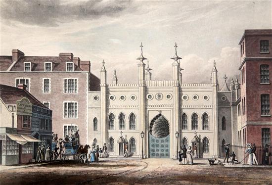 E. Fox The Entrance to the Royal Palace, Brighton, 7 x 11in.